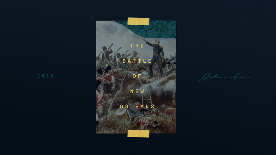 The Battle of New Orleans card The Battle of New Orleans card for 1815, built on a period painting