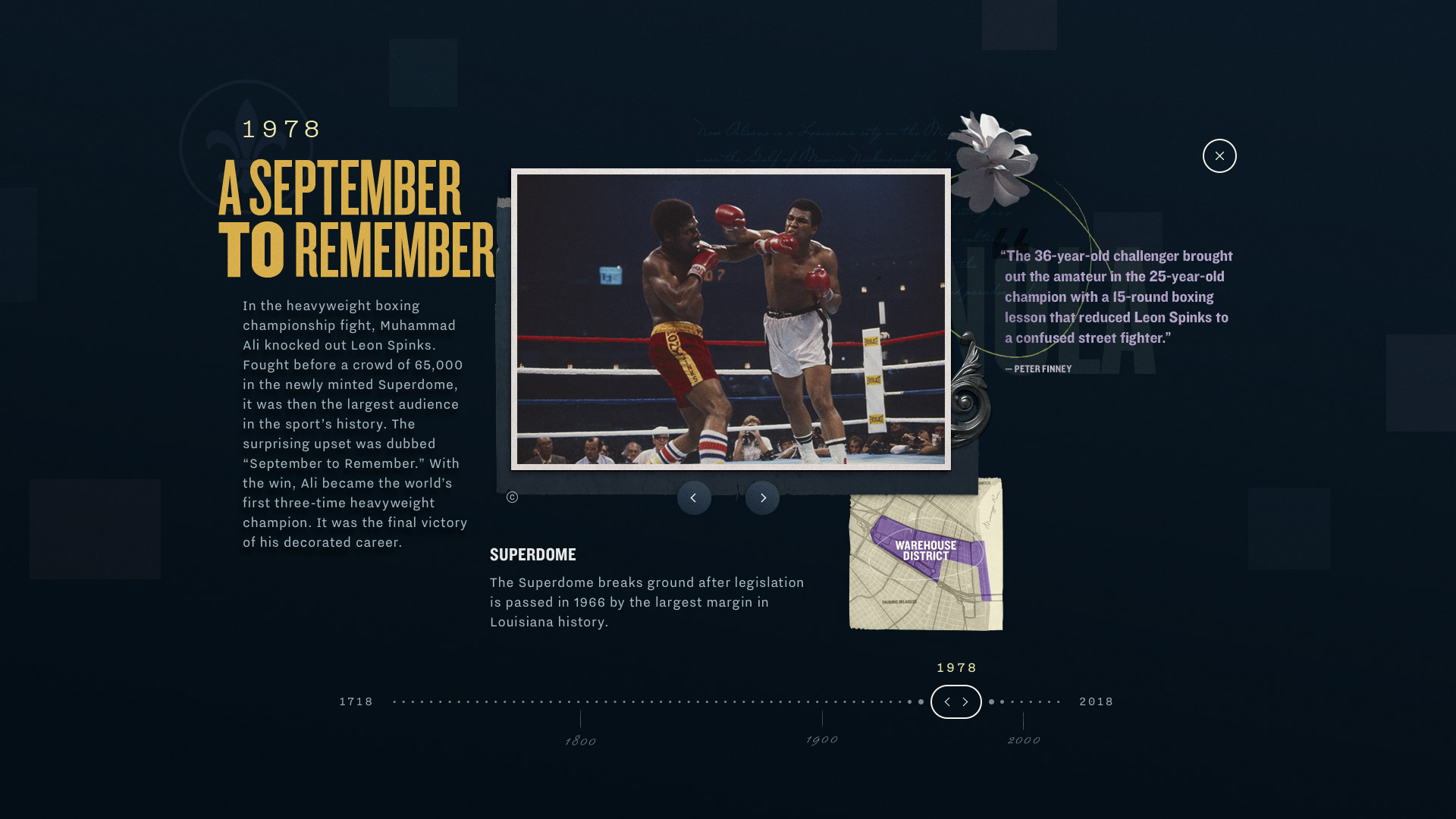 1978 A September to Remember card 1978 A September to Remember card with the Ali versus Spinks championship fight and a Superdome note