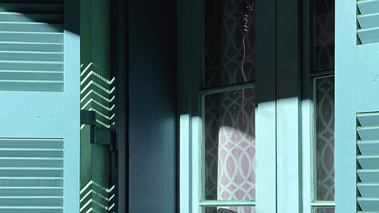 French Quarter shutters Teal French Quarter shutters used as a colour and texture reference for the palette