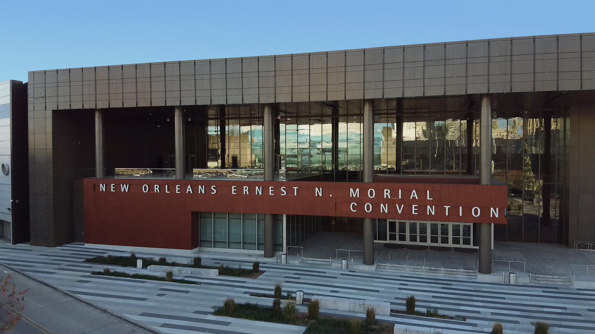 Convention center exterior Exterior of the Ernest N. Morial Convention Center in New Orleans