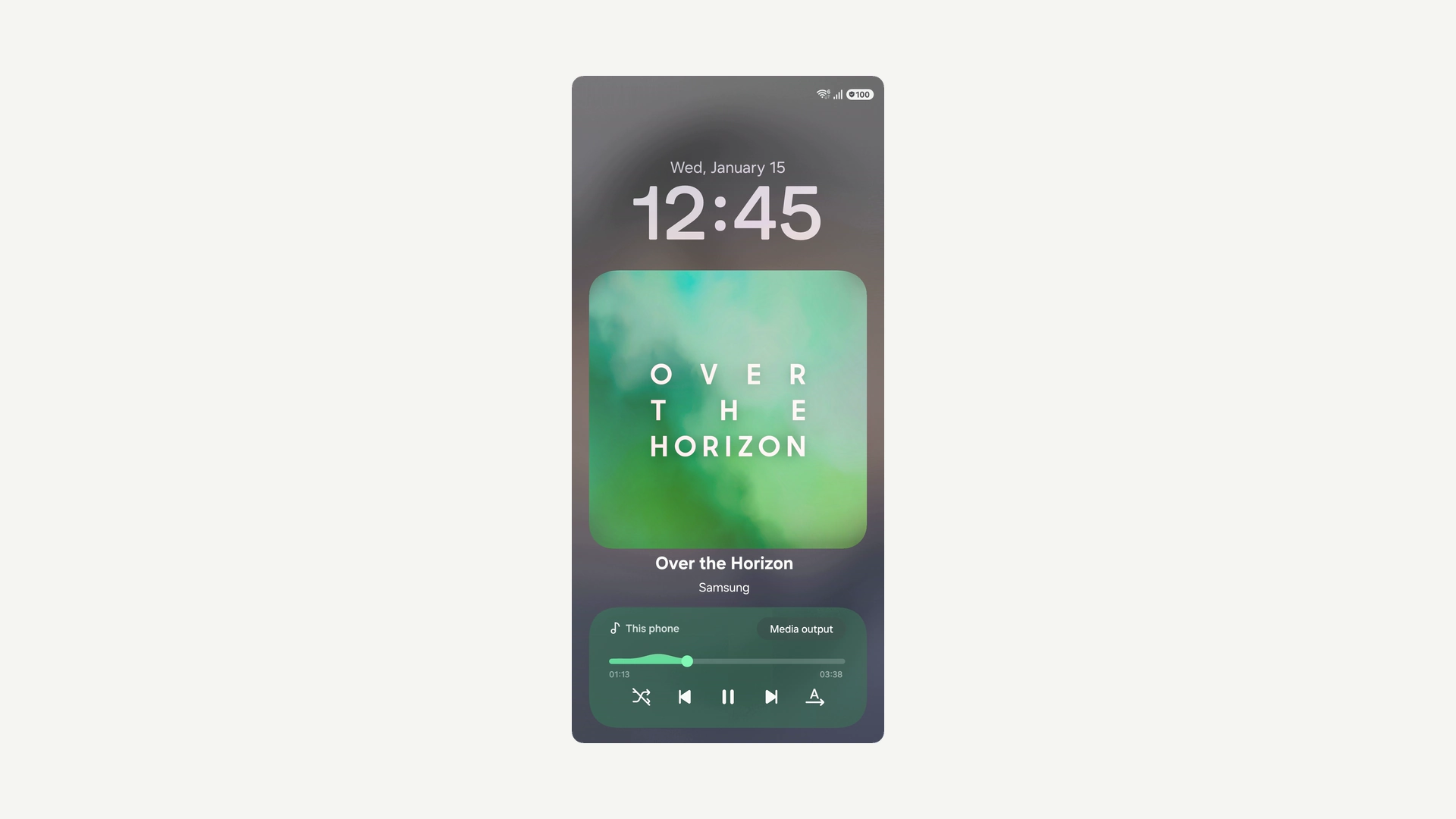 The album art on the Galaxy lock screen media player